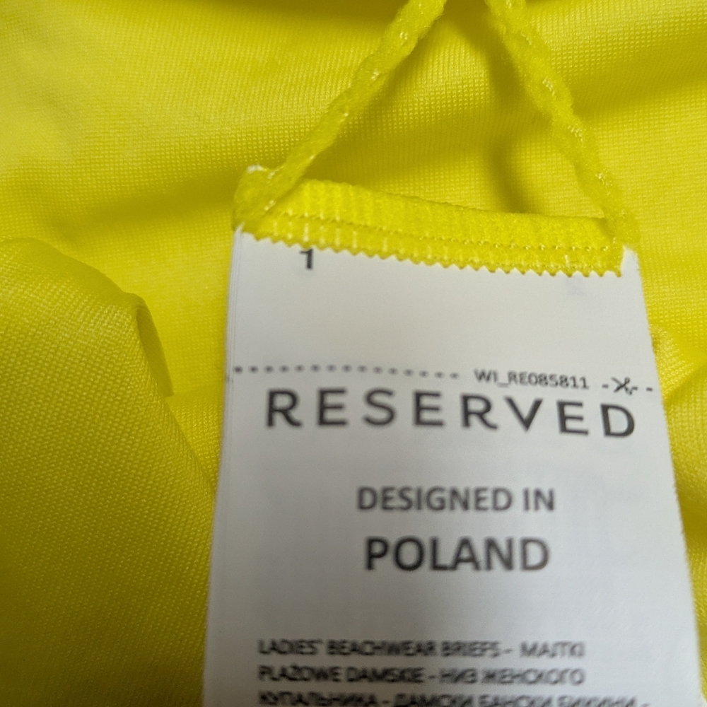 Lemon Yellow Mid Rise Ribbed Bikini Bottom - Picture 5 of 5